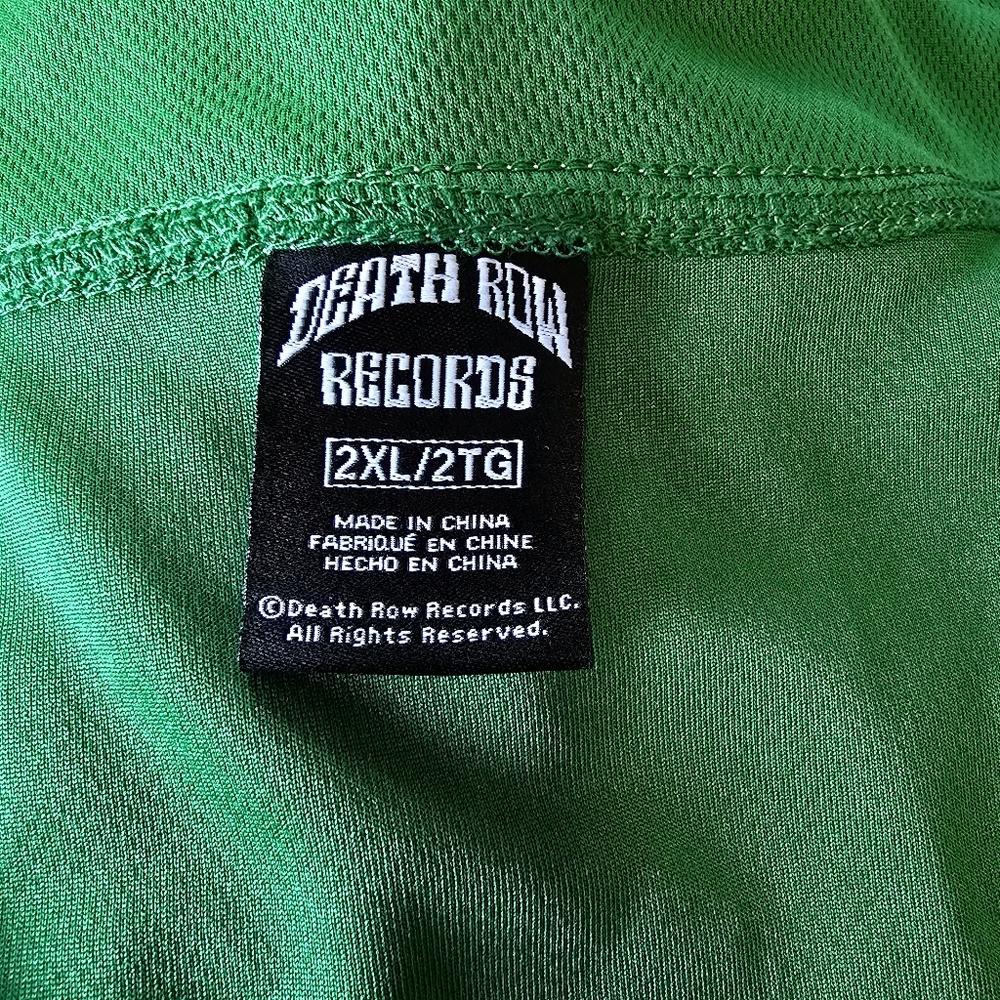 Death Row Records Green Black Baseball Jersey #91 Men's L Hip Hop Rap 2XL - Picture 8 of 15
